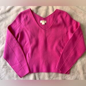 NWT Anthropologie Maeve Lupita V-Neck Sweater Pink Size SP